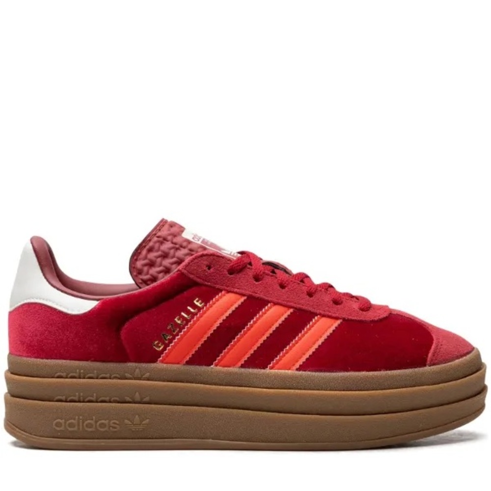 Adidas Gazelle Bold "Velvet Pack - Victory Red/Bright Red/Off White" sneakers